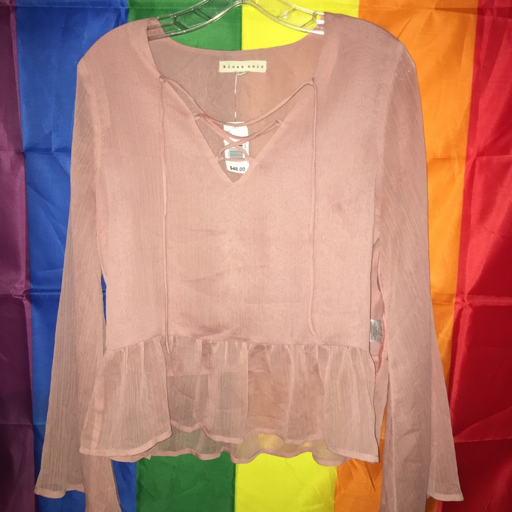 Blush Noir Sheer Blouse